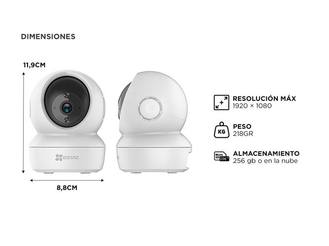Kit Cámara De Seguridad IP Ezviz WiFi Paneo e Inclinación Inteligente 360 C6N Visión Audio x 6 unidades  - 4