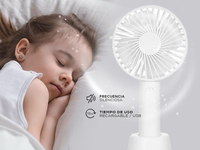Mini Ventilador Portatíl Gadnic Con Base y De Mano Recargable  - 3