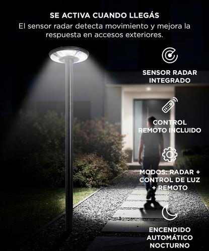 Lampara Solar Led Exterior Gadnic 1200Lm Sensor Radar Control Remoto IP67 - 2