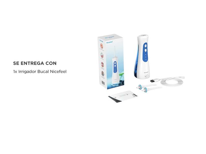 Irrigador Bucal Nicefeel Inalámbrico FC156 Blanco y Azul - 6
