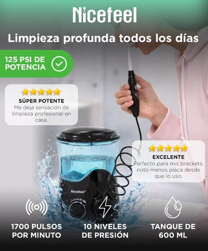 Irrigador Bucal Nicefeel FC169 125psi 600ml 10 Niveles 7 Boquillas Intercambiables  - 1