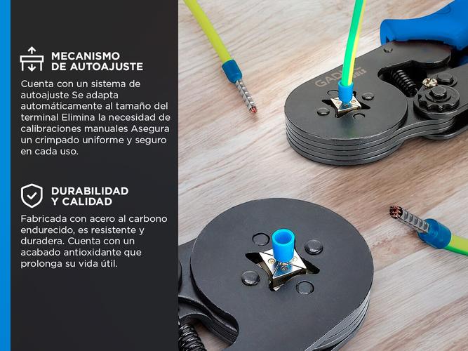 Kit Pinza Gadnic Crimpeadora  1200 Piezas Terminales Tubular  - 2