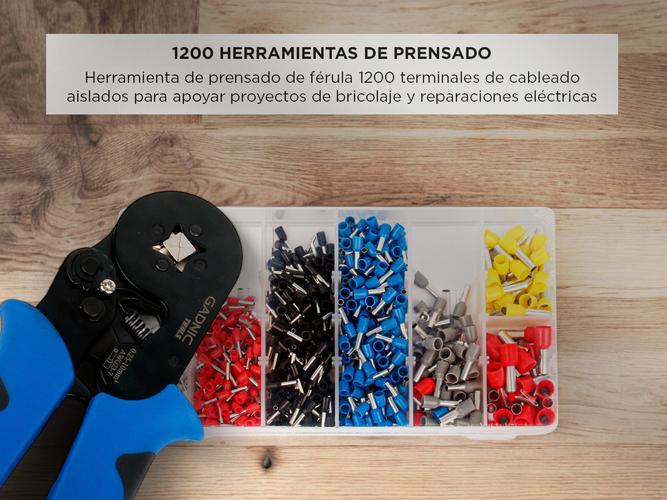 Kit Pinza Gadnic Crimpeadora  1200 Piezas Terminales Tubular  - 3
