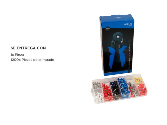 Kit Pinza Gadnic Crimpeadora  1200 Piezas Terminales Tubular  - 5