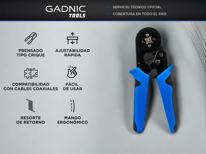 Pinza Crimpeadora Gadnic Terminales Tubulares Cuadrada - 1