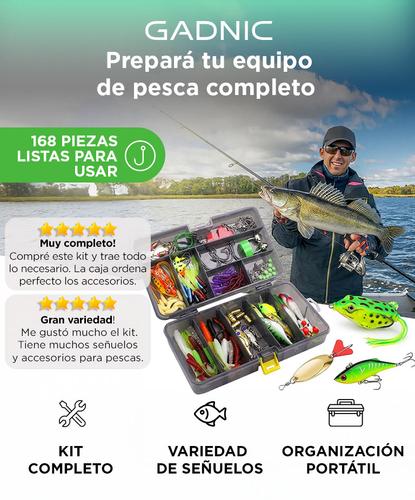 Kit Accesorios de Pesca Gadnic 168 Piezas + Caja  - 1