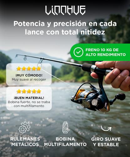 Reel de Pesca Frontal Rio Laguna Pesca Variada apto Multifilamento - 1