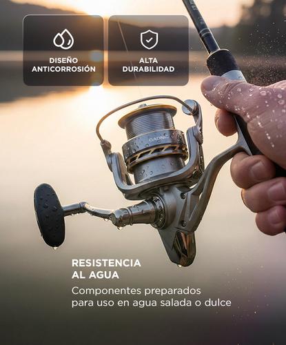 Reel Frontal GADNIC Freno 20kg Pesca Mar 6 Rulemanes - 4