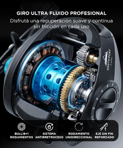 Reel  de Pesca Baitcasting SouthPort by Gadnic 18+1BB Freno 8kg - 2