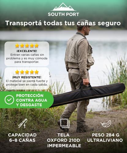 Funda Para Caña De Pescar South Port 6-8 Unidades Impermeable Reforzada - 1