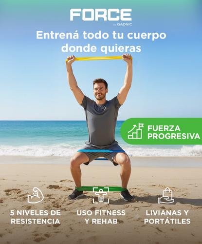  Kit x 5  Bandas Elásticas Force By Gadnic Isométricas - 1
