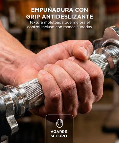 Mancuernas Para Discos Pesas Gadnic Cromadas Macizas Kit Rosca 30mm - 3