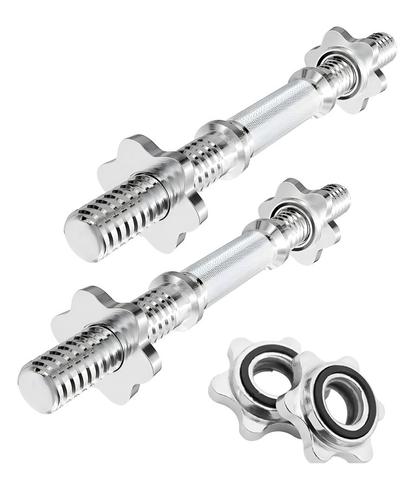 Mancuernas Para Discos Pesas Gadnic Cromadas Macizas Kit Rosca 30mm - 6