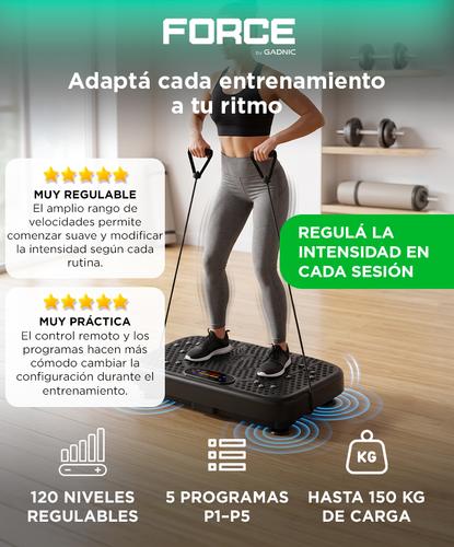 Plataforma Vibratoria Force By Gadnic 5 Programas 120 Velocidades 200W 150Kg con Extensores - 1