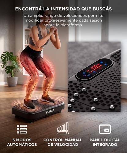 Plataforma Vibratoria Force By Gadnic 5 Programas 120 Velocidades 200W 150Kg con Extensores - 2