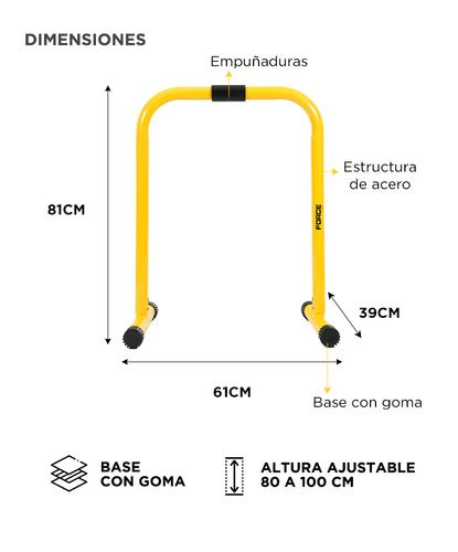 Barras Paralelas FORCE By Gadnic Calistenia Ajustables 120kg Entrenamiento - 5