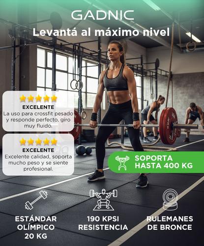 Barra Olímpica Crossfit GADNIC 20kg 400kg Acero Cromado 220m 50mm - 1