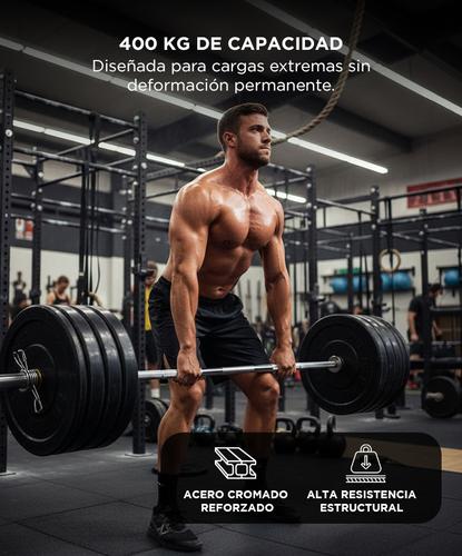 Barra Olímpica Crossfit GADNIC 20kg 400kg Acero Cromado 220m 50mm - 2