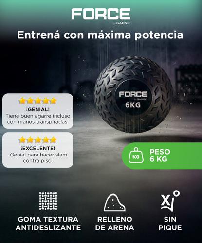 Medicine Ball de 6 Kg Force By Gadnic Pelota Slam Sin Rebote Textura Antideslizante - 1