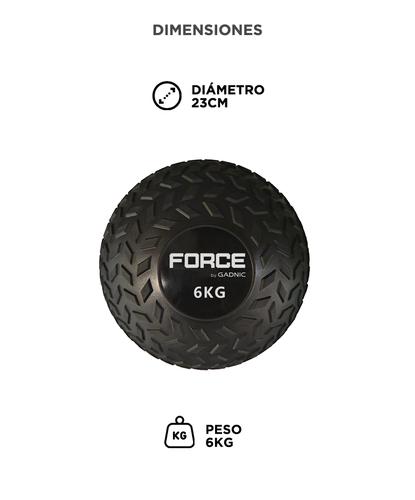 Medicine Ball de 6 Kg Force By Gadnic Pelota Slam Sin Rebote Textura Antideslizante - 4