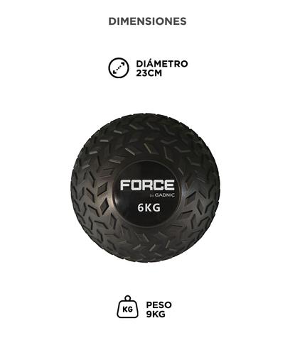 Medicine Ball de 6 Kg Force By Gadnic Pelota Slam Sin Rebote Textura Antideslizante - 4