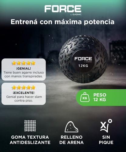 Medicine Ball de 12 Kg Force By Gadnic Pelota Slam Sin Rebote Textura Antideslizante - 1