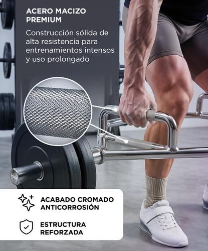 Trap Bar Olimpica Force By Gadnic Hexagonal 50mm Acero Macizo Cromado 145cm 22kg Con Agarres Antideslizantes Para Fuerza - 2