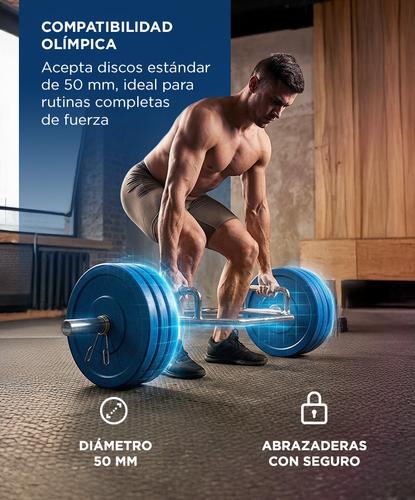 Trap Bar Olimpica Force By Gadnic Hexagonal 50mm Acero Macizo Cromado 145cm 22kg Con Agarres Antideslizantes Para Fuerza - 3