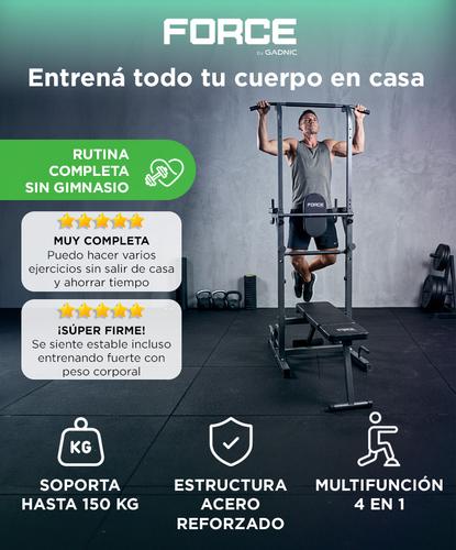 Estación Fitness Multifuncional Force By Gadnic 150kg Multigimnasio Dominadas Fondos - 1