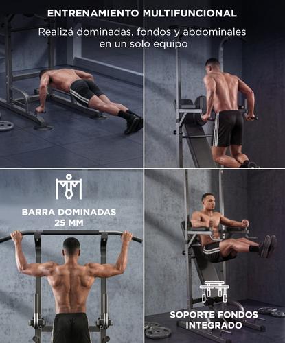 Estación Fitness Multifuncional Force By Gadnic 150kg Multigimnasio Dominadas Fondos - 2