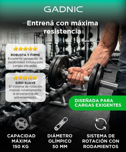 Mancuerna Olímpica GADNIC 5.6 Kg 50mm Acero Profesional Peso Ajustable - 1