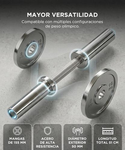 Mancuerna Olímpica GADNIC 5.6 Kg 50mm Acero Profesional Peso Ajustable - 2