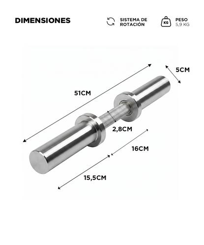 Mancuerna Olímpica GADNIC 5.6 Kg 50mm Acero Profesional Peso Ajustable - 5