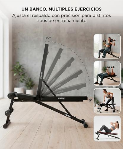 Banco De Gimnasio Force By Gadnic Respaldo Ajustable Multiangular Plegable - 2