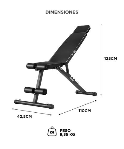 Banco De Gimnasio Force By Gadnic Respaldo Ajustable Multiangular Plegable - 5