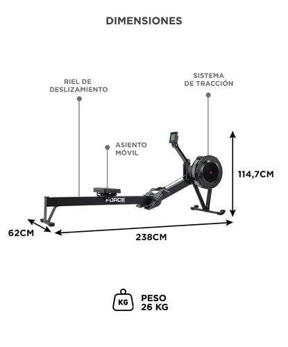Máquina de Remo Force By Gadnic Resistencia Ajustable 200kg Fitness Entrenamiento - 5