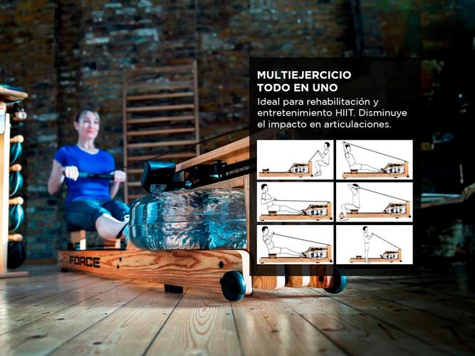 Máquina de Remo Force By Gadnic Profesional Resistencia por Agua con Display - 2
