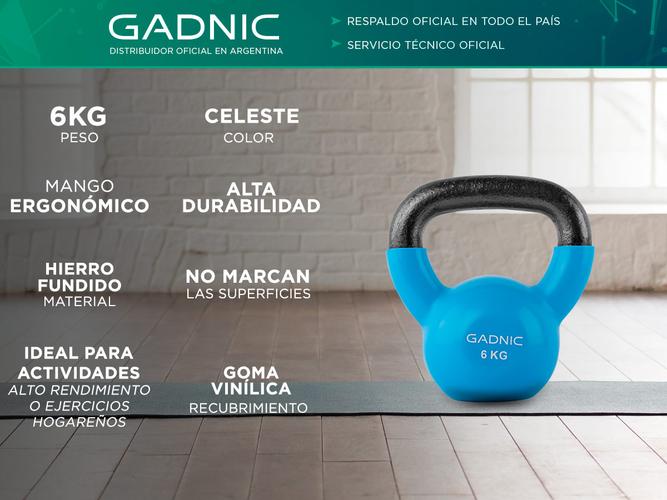  Pesa Rusa Kettlebell Gadnic 6KG Vinil Fitness - 1