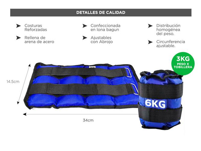 Par De Tobilleras Gadnic 6Kg Total Fitnes Reforzada - 3