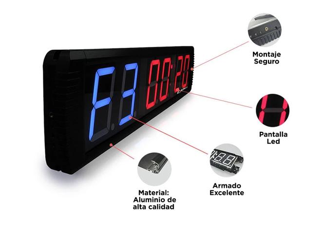 Reloj Timer Gadnic Deportivo Led 6 Digitos - 4