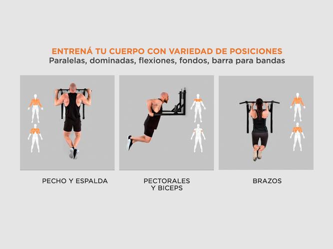 Barra Dominadas Fitness Profesional Ejercicio Multygym Entrenamiento - 3