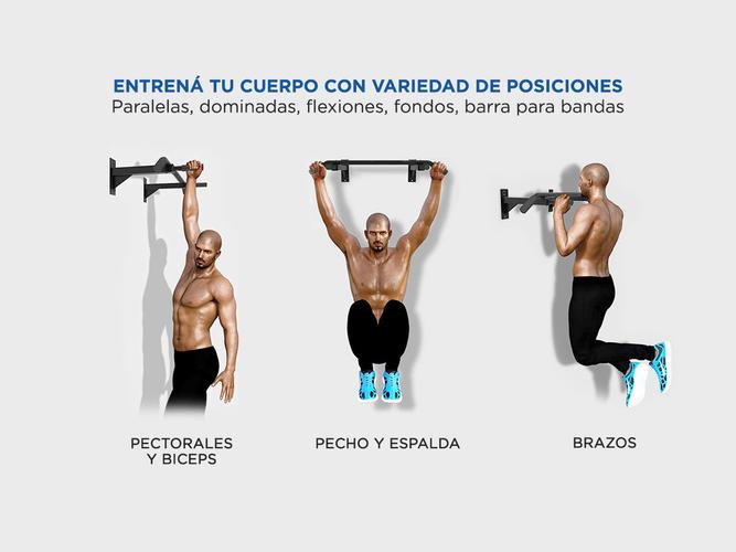 Barra Dominadas Gadnic de Pared Agarres de Alto Impacto Hasta 120kg - 2