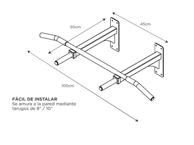 Barra Dominadas Gadnic de Pared Agarres de Alto Impacto Hasta 120kg - 4