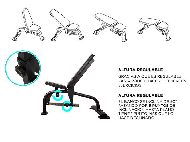 Banco De Ejercicios Regulable Gadnic Multiangular Gym  - 4