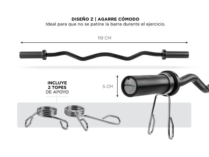 Barra Olimpica Ez Gadnic W147 C/Topes - 5