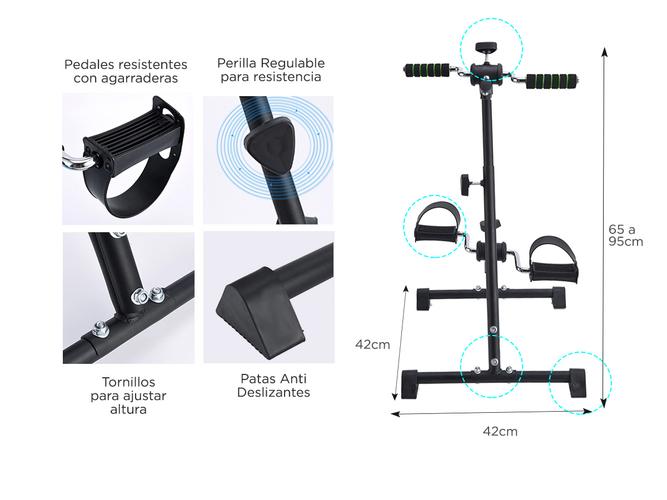 Bicicleta Fija Gadnic F-3050 Resistencia Ajustable Piernas y Brazos Rehabilitación y Cardio - 4