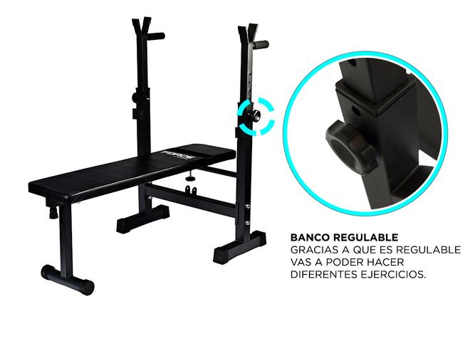 Banco Press Plano Gadnic Regulable Pecho Fondos Abdominales  - 3
