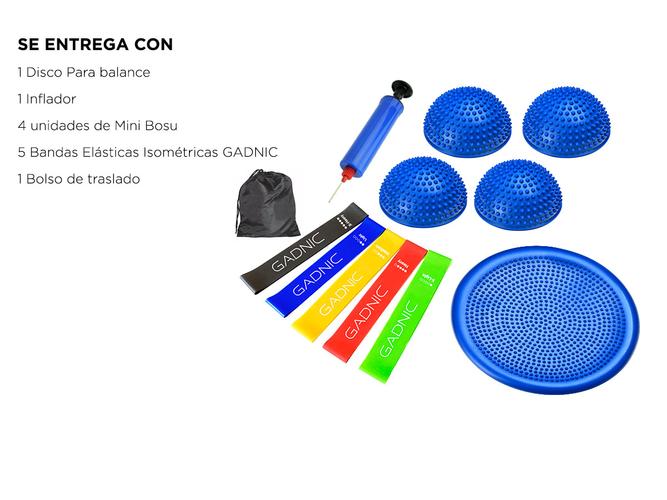 Kit De Entrenamiento Funcional Gadnic Disco + 4 Mini Bosu - 6