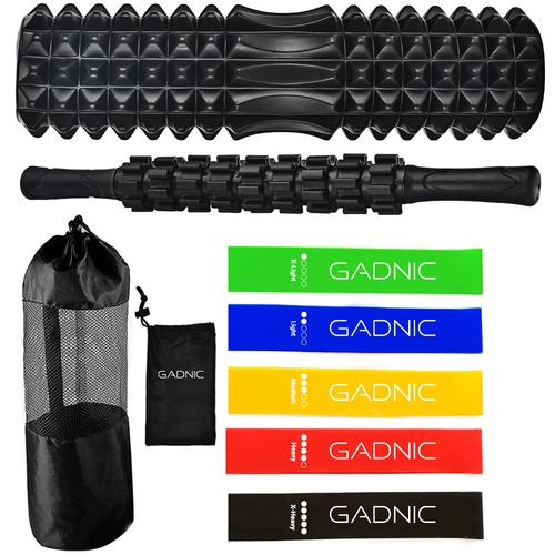 Kit Rolo Yoga Fitnes + Bandas Resistencia + Palo Masajeador - 0