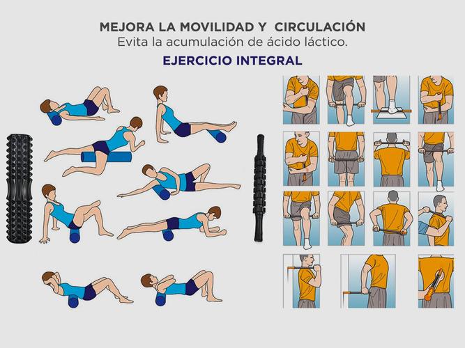 Kit Rolo Yoga Fitnes + Bandas Resistencia + Palo Masajeador - 3